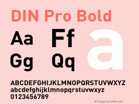 DIN Pro Bold Version 7.601, build 1030, FoPs, FL 5.04图片样张