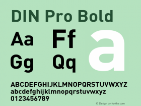 DIN Pro Bold Version 7.601, build 1030, FoPs, FL 5.04图片样张