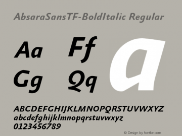 AbsaraSansTF-BoldItalic Regular 4.460图片样张