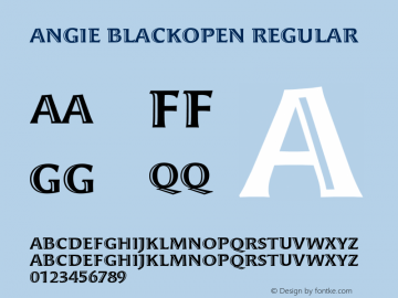 Angie BlackOpen Regular 001.000 Font Sample