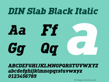 DIN Slab Black Italic Version 1.00图片样张