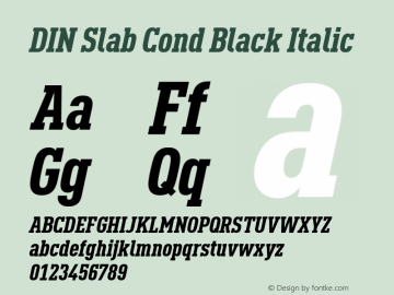 DIN Slab Cond Black Italic Version 1.00图片样张