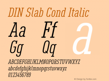 DIN Slab Cond Italic Version 1.00图片样张