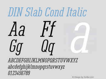 DIN Slab Cond Italic Version 1.00图片样张