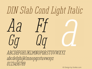 DIN Slab Cond Light Italic Version 1.00图片样张