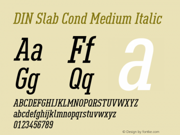 DIN Slab Cond Medium Italic Version 1.00图片样张