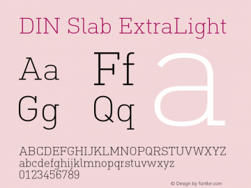 DIN Slab ExtraLight Version 1.00图片样张