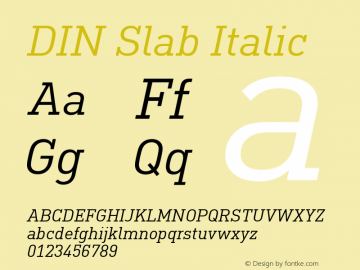 DIN Slab Italic Version 1.00图片样张