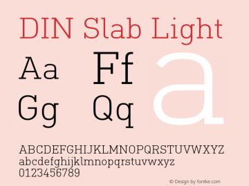 DIN Slab Light Version 1.00图片样张