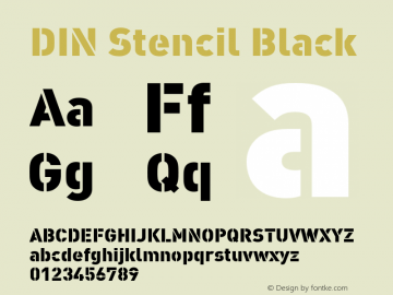 DIN Stencil Black Version 1.00图片样张