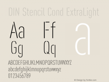 DIN Stencil Cond ExtraLight Version 1.00图片样张