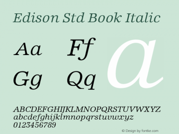 EdisonStd-BookItalic Version 1.00图片样张