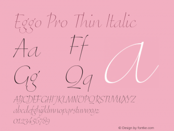 Eggo Pro Thin Italic Version 7.60图片样张