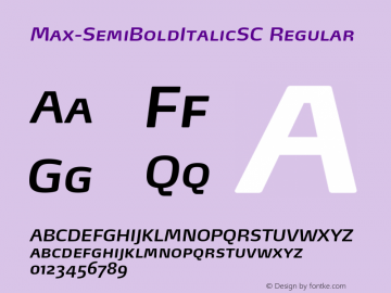 Max-SemiBoldItalicSC Regular 4.460图片样张