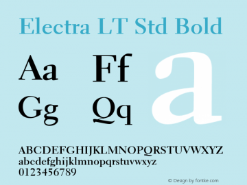 Electra LT Std Bold Version 1.00 Build 1000图片样张