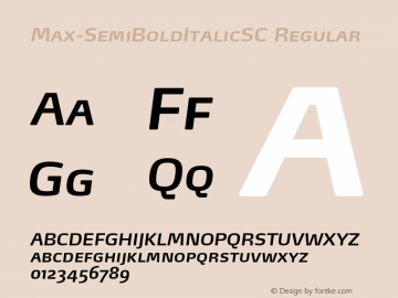 Max-SemiBoldItalicSC Regular 4.460图片样张