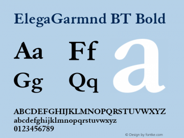 ElegaGarmnd BT Bold Version 1.01 emb4-OT图片样张