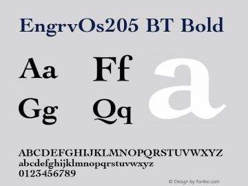 EngrvOs205 BT Bold Version 1.01 emb4-OT图片样张