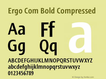 Linotype Ergo Com Bold Compressed Version 1.01图片样张