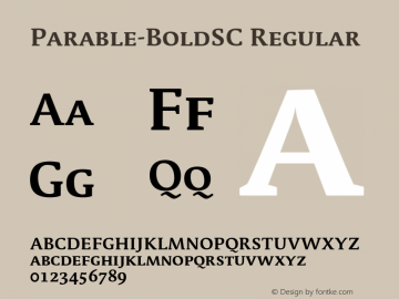 Parable-BoldSC Regular 004.301 Font Sample