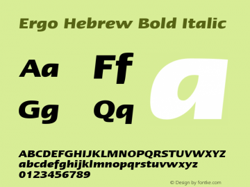 Linotype Ergo Hebrew Bold Italic Version 1.00图片样张