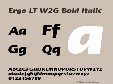Linotype Ergo W2G Bold Italic Version 1.10图片样张