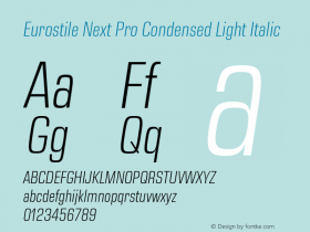 Eurostile Next Pro Cn Light It Version 1.00图片样张