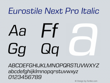 Eurostile Next Pro Italic Version 1.00图片样张