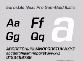 Eurostile Next Pro SemiBold It Version 1.00图片样张