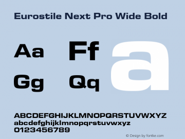 Eurostile Next Pro Wide Bold Version 1.00图片样张
