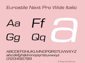 Eurostile Next Pro Wide Italic Version 1.00图片样张