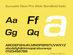 Eurostile Next Pro Wide SmBd It Version 1.00图片样张