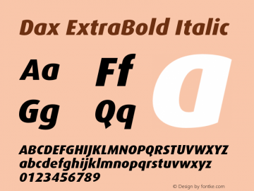 Dax ExtraBold Italic 001.000图片样张