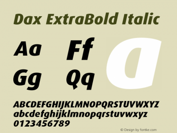 Dax ExtraBold Italic 001.000图片样张