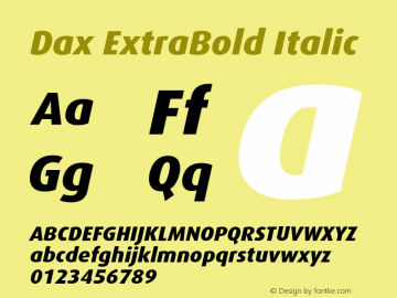 Dax ExtraBold Italic 001.000图片样张