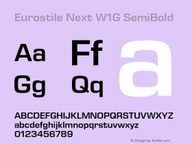 Eurostile Next W1G SemiBold Version 1.00图片样张