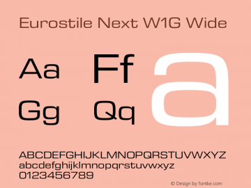 Eurostile Next W1G Wide Version 1.00图片样张