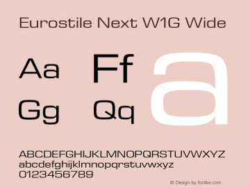 Eurostile Next W1G Wide Version 1.00图片样张
