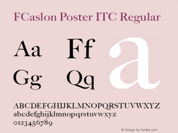 FCaslon Poster ITC Version 1.00图片样张
