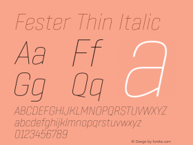 Fester Thin Italic Version 1.000;FEAKit 1.0图片样张