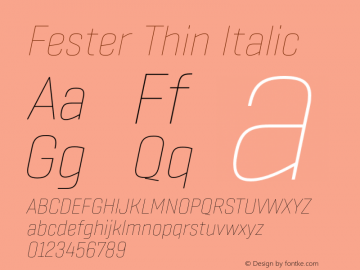 Fester Thin Italic Version 1.000;FEAKit 1.0图片样张