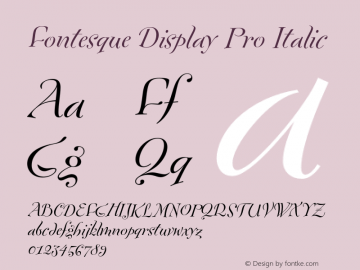 FontesqueDisplayPro-Italic Version 7.504; 2010; Build 1002图片样张