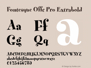 Fontesque Offc Pro Extrabold Version 7.504; 2010; Build 1022图片样张