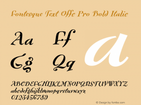 Fontesque Text Offc Pro Bold Italic Version 7.504; 2010; Build 1002图片样张