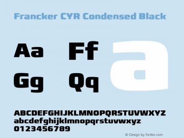 FranckerCYR-CondensedBlack Version 1.00图片样张