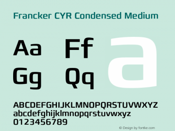 FranckerCYR-CondensedMedium Version 1.00图片样张