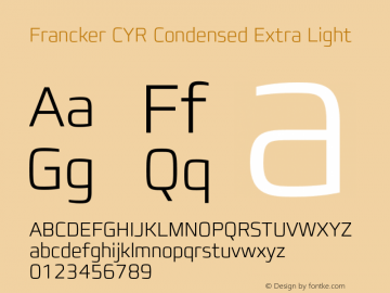 FranckerCYR-CondensedXLight Version 1.00图片样张