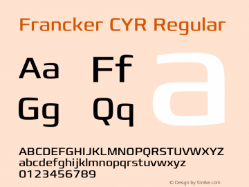 FranckerCYR-Regular Version 1.00图片样张