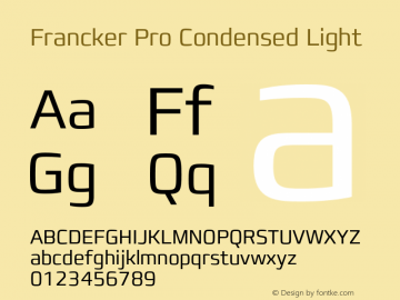 FranckerPro-CondensedLight Version 1.01图片样张