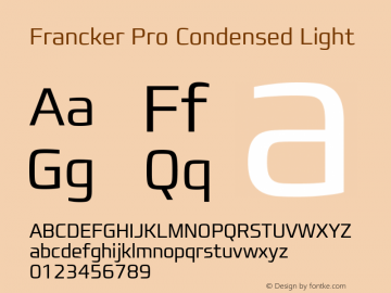Francker Pro Condensed Light Version 1.01图片样张